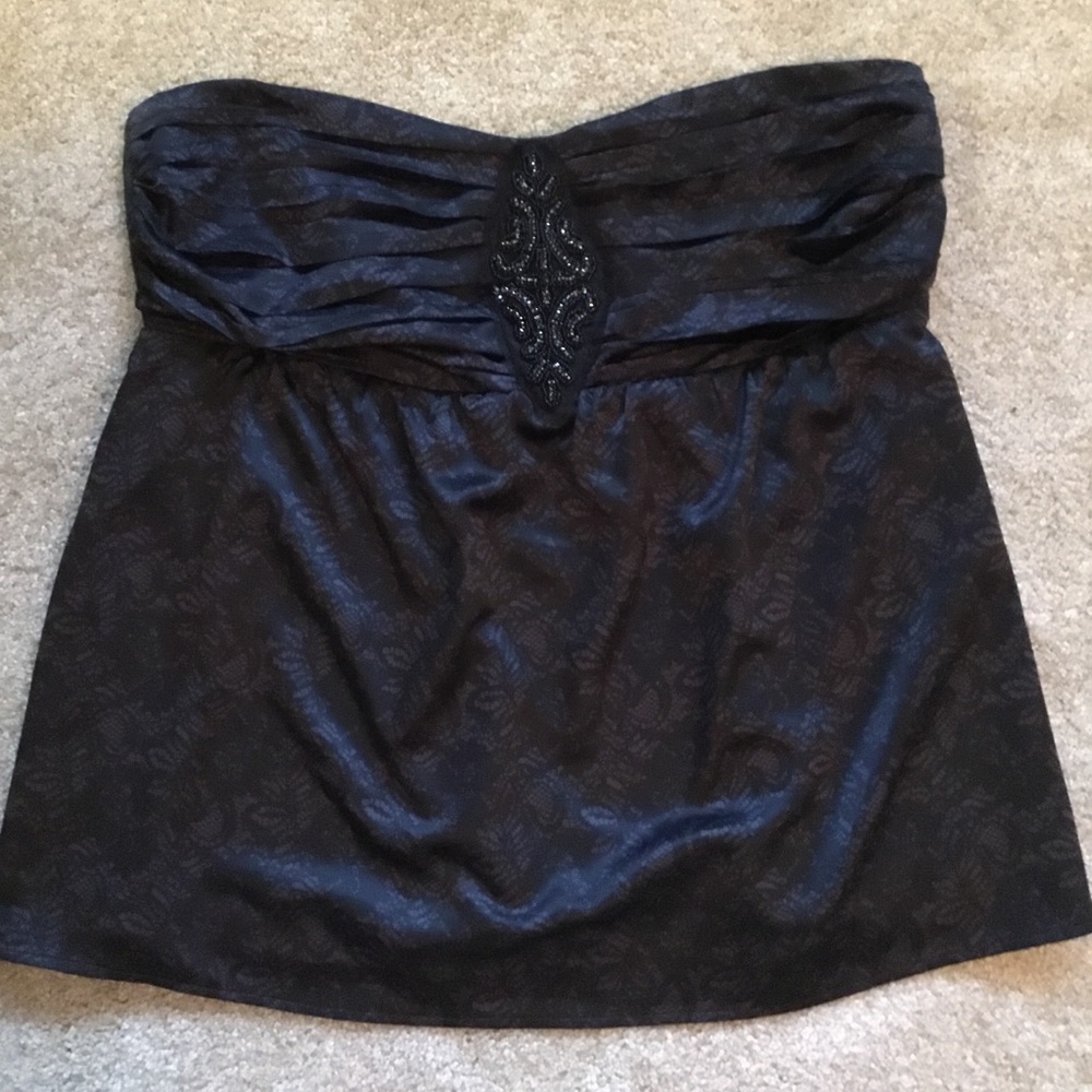 Torrid Black Silky Strapless Top